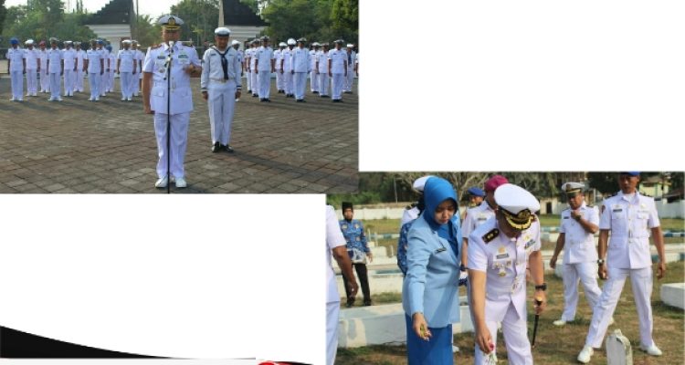 HUT TNI AL Ke-78 Danlanal Batuporon Pimpin Tabur Bunga