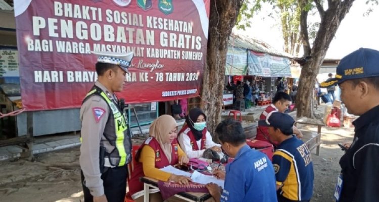 Polres Sumenep Warnai Kemeriahan HUT Bhayangkara Ke-78 Gelar Bakti Sosial Kesehatan