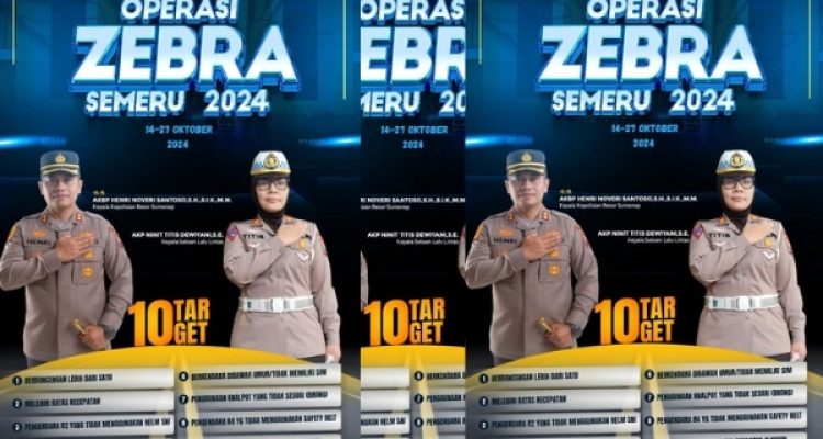 Polres Sumenep Gelar Operasi Zebra Semeru 2024 Mulai 14 hingga 27 Oktober