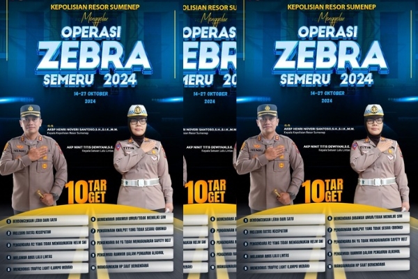Polres Sumenep Gelar Operasi Zebra Semeru 2024 Mulai 14 hingga 27 Oktober