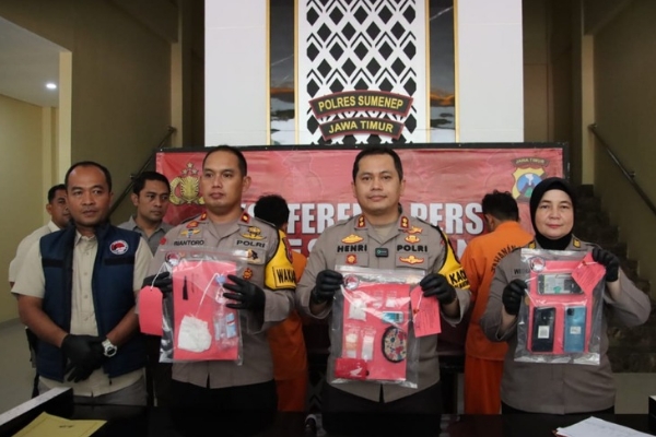 Polres Sumenep Berhasil Tangkap 3 Pelaku Dan Amankan 32,24 gram Sabu