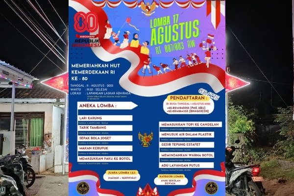 Semarak HUT RI, RT 7 RW 3 Desa Kalianget Barat Hiasi Jalan dan Gelar Perlombaan