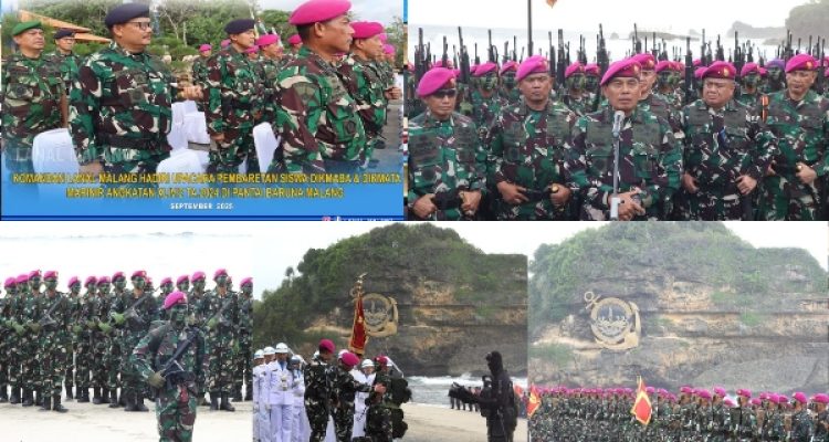 Danlanal Malang Hadiri Upacara Pembaretan Siswa Marinir
