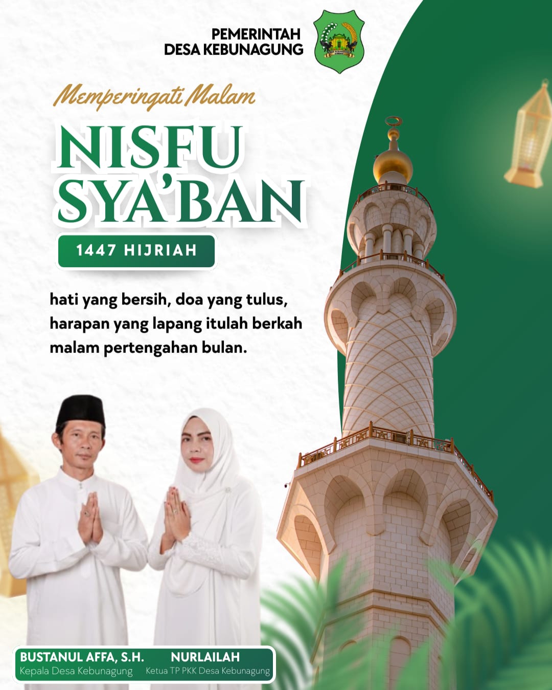Kepala Desa Kebunagung Sambut Malam Nisfu Sya’ban