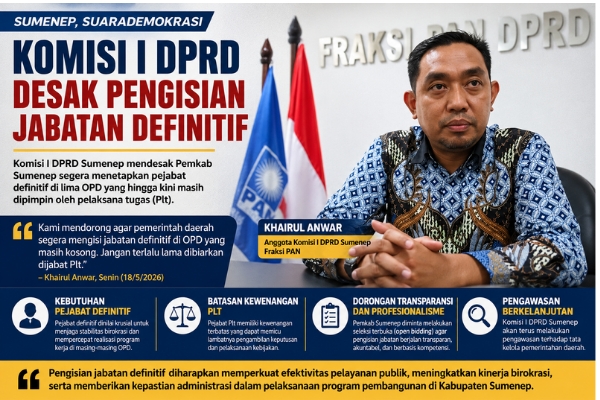 Komisi I DPRD Desak Pengisian Jabatan Definitif