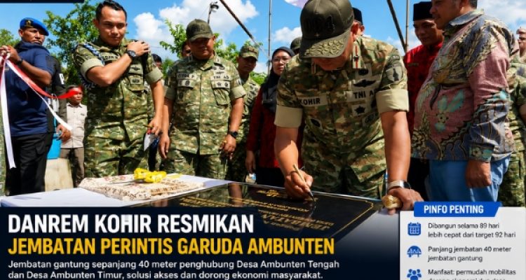 Danrem Kohir Resmikan Jembatan Perintis Garuda Ambunten