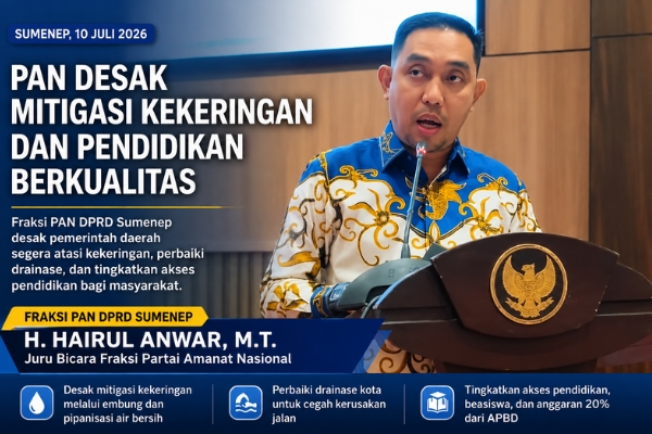 Fraksi PAN Desak Mitigasi Kekeringan dan Pendidikan Berkualitas